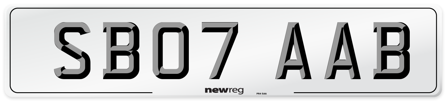SB07 AAB Number Plate from New Reg